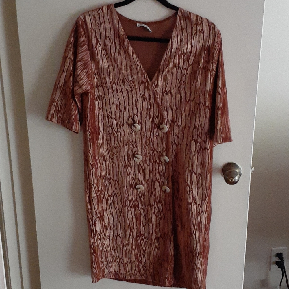 ZARA VELVET CROSSOVER DRESS
